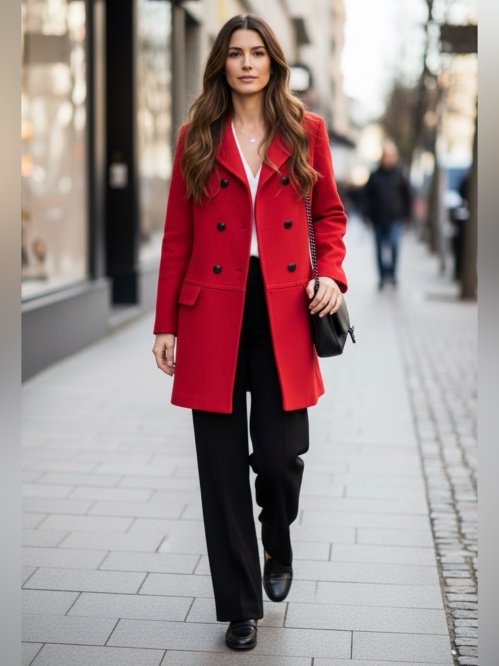 ZARA WOMAN Double-Breasted Wool Coat